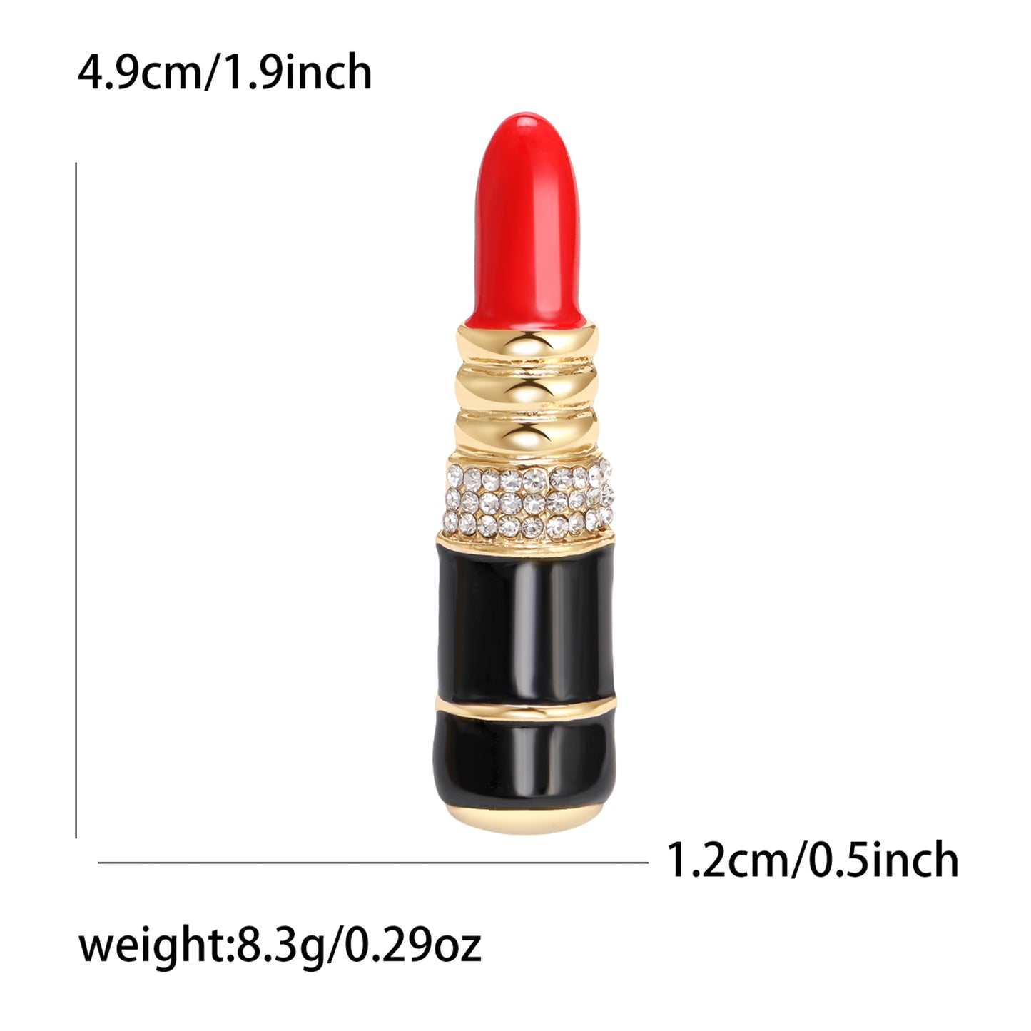 2pcs Makeup Lipstick and Lips Rhinestone Brooch Set Beauty Fashion Jewelry Pins