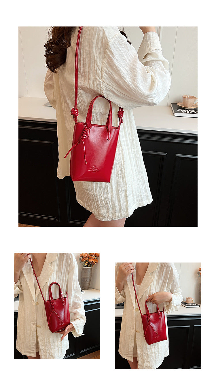 Chic Knot Detail Mini Tote Crossbody Bag
