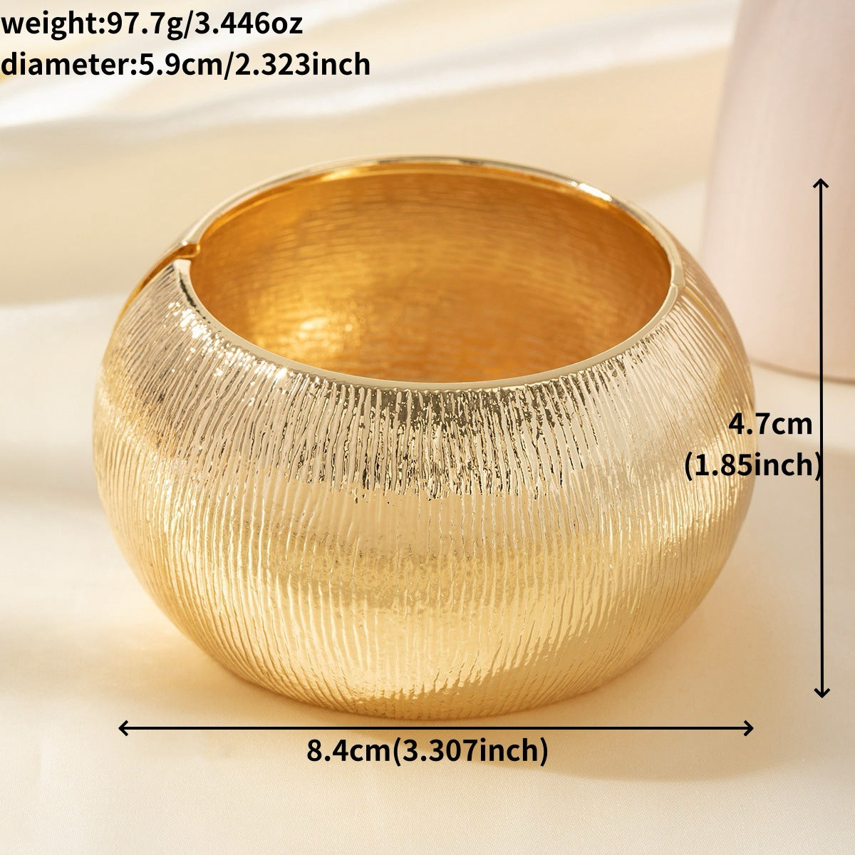 Chunky Textured Hinged Bangle Bracelet Set Gold Tone Silver Tone Statement Cuff Stackable Metal Bracelets Women