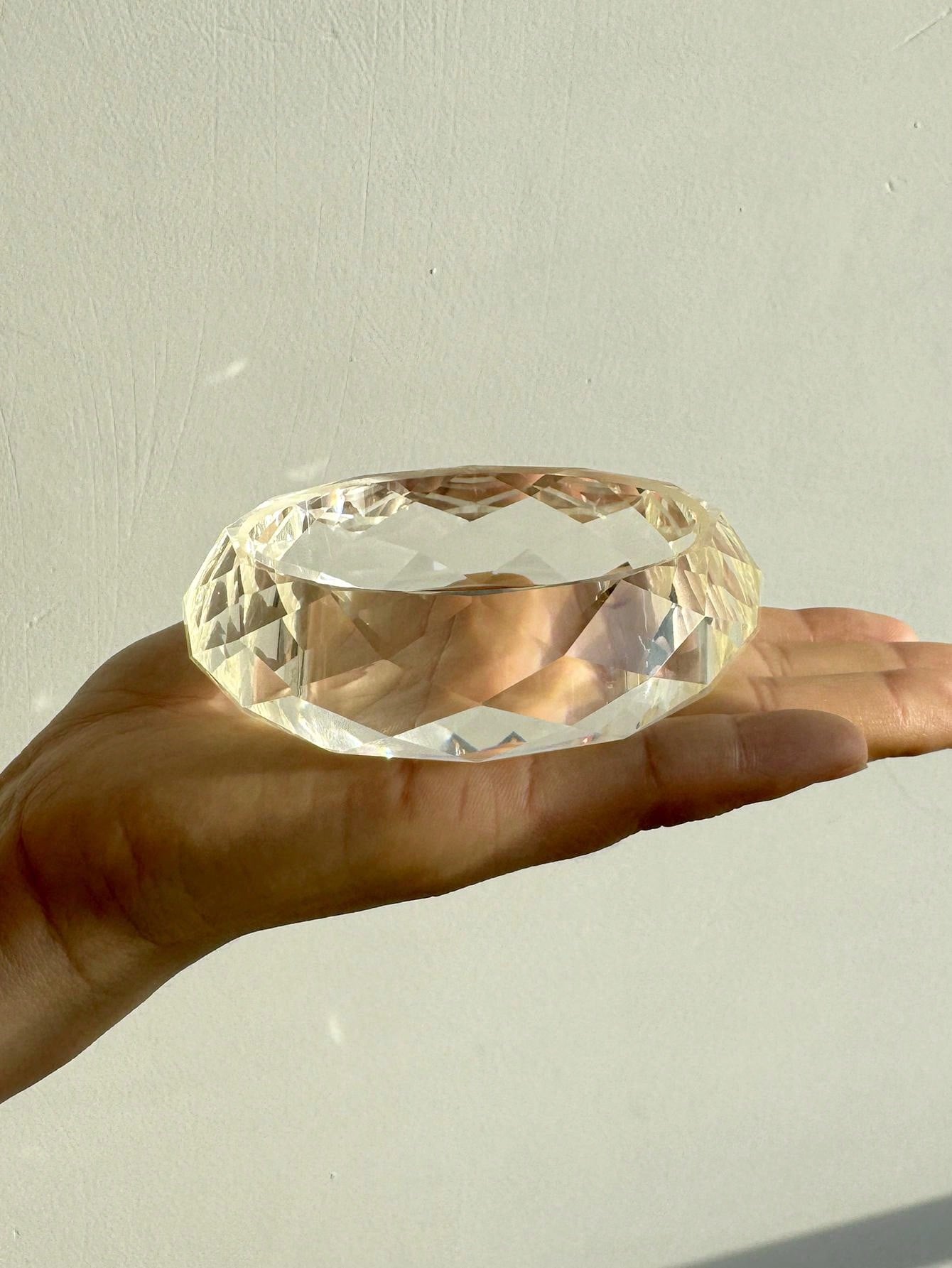 Geometric Faceted Resin Bangle Bracelet Stackable Statement Jewelry