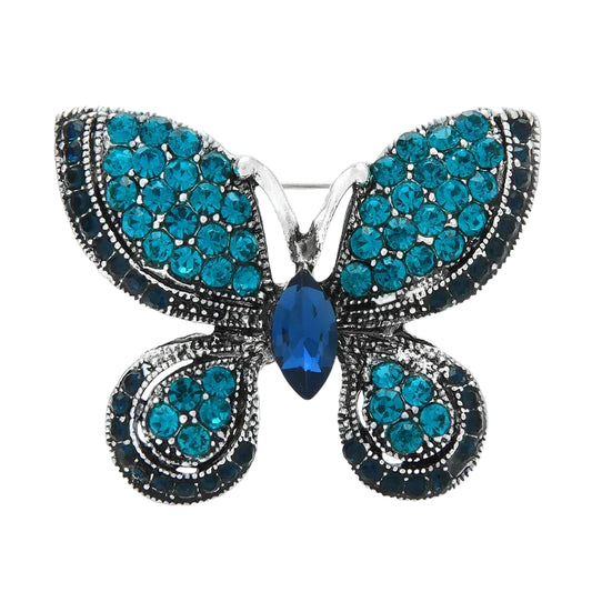 2pcs Butterfly Crystal Brooch Set Rhinestone Fashion Accessory Pin