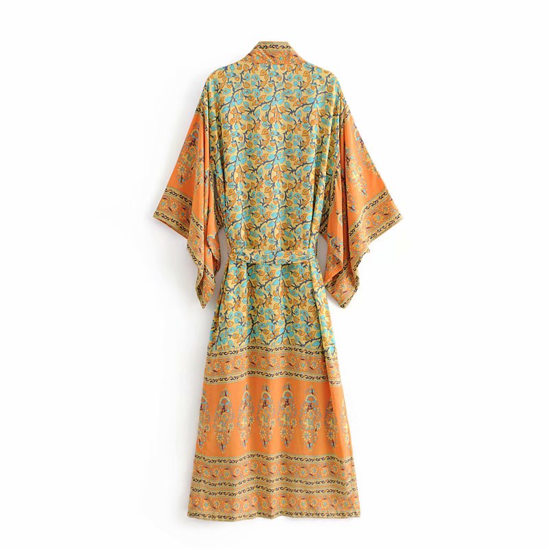 Floral Print Kimono Cardigan Beach Cover-Up Wrap