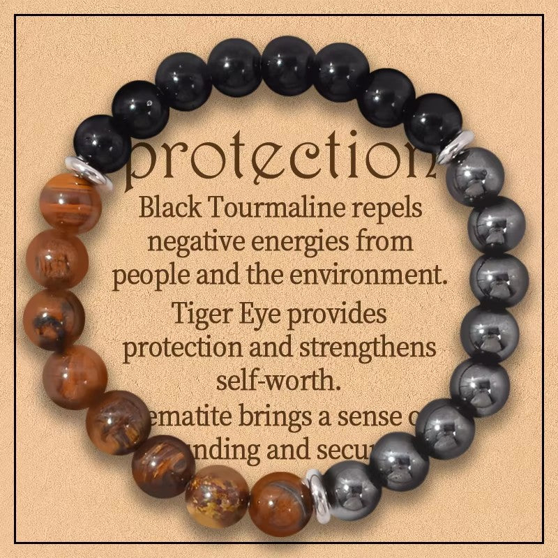 Men’s Tiger Eye-Inspired Beaded Stretch Bracelets – 2-Piece Set