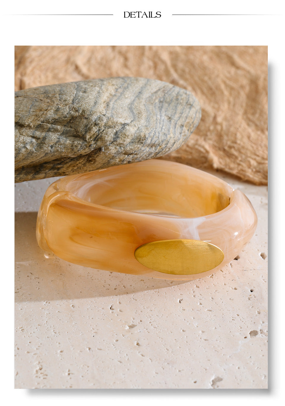 3 Piece Resin Metal Hinge Bangle Set Multi Tone Gold Accent Stackable Bracelets