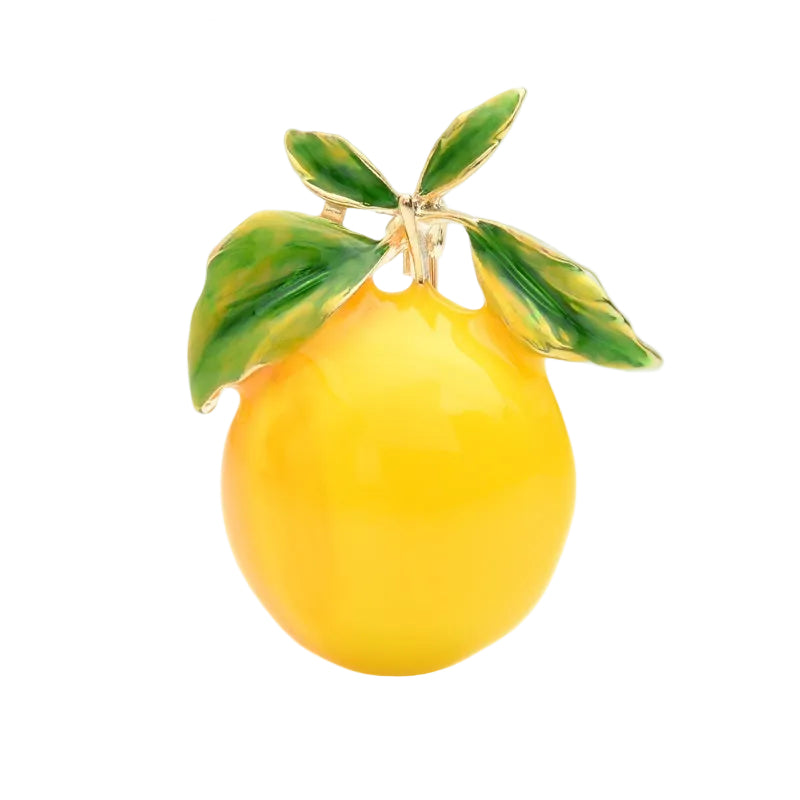 3-Piece Harvest Fruit Brooch Set – Apple, Pumpkin & Lemon Pins