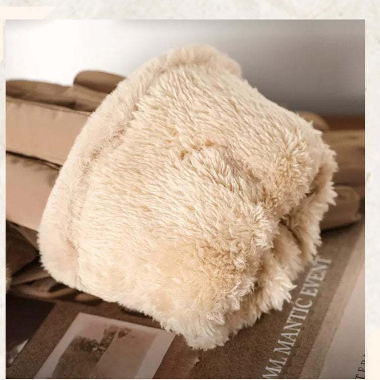 Women's Waterproof Winter Gloves with Faux Fur Cuff & Touchscreen Tips