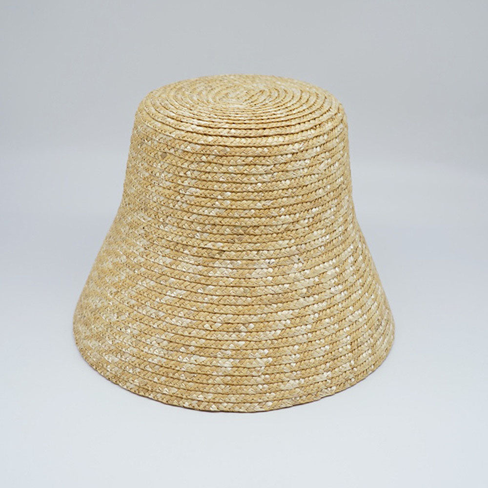 Women's Natural Straw Bucket Hat UPF 50+ Wide Brim Summer Beach Sun Hat