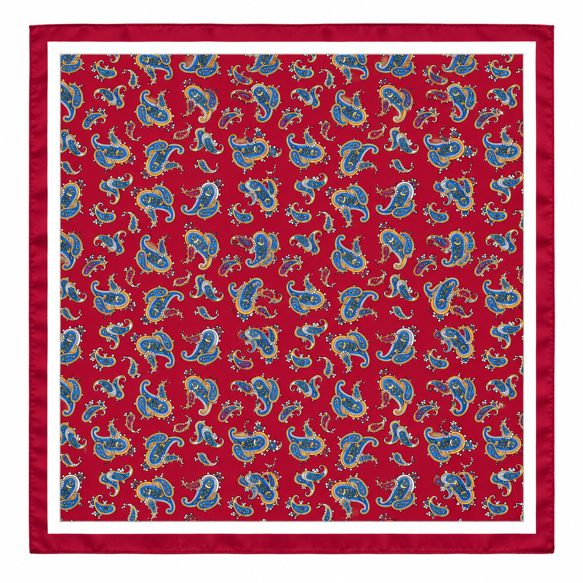 Women's Two-Piece Paisley Square Scarf Set, Black & Burgundy