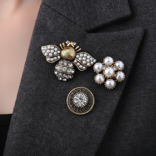 3-Piece Brooch Cluster Close-Up