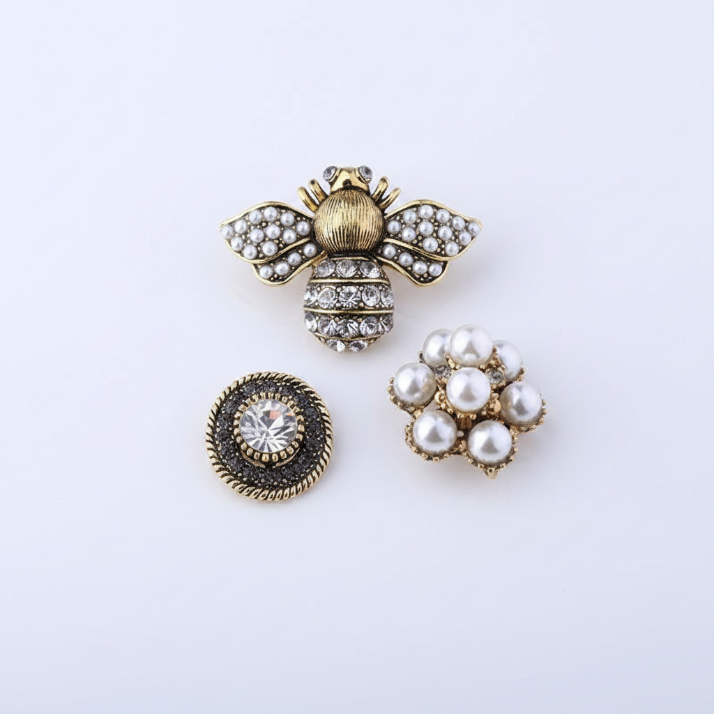 3-Piece Brooch Set Flat Lay