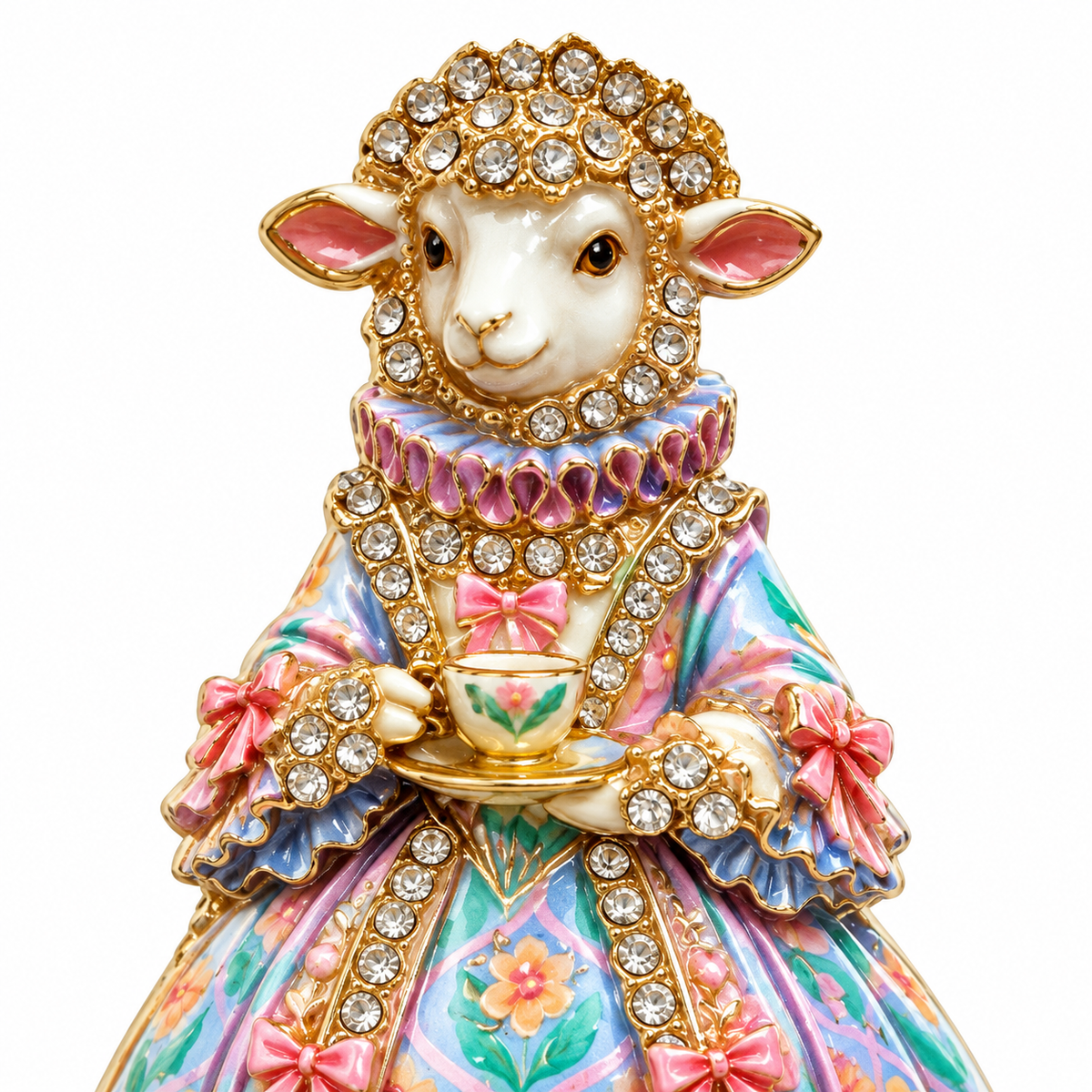 Victorian-Inspired Sheep Brooch Gift Set – 2-Piece Rhinestone Lamb Pins