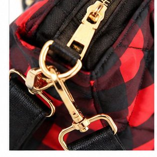 Buffalo Check Puffer Tote Bag – Women's Large Quilted Shoulder Bag