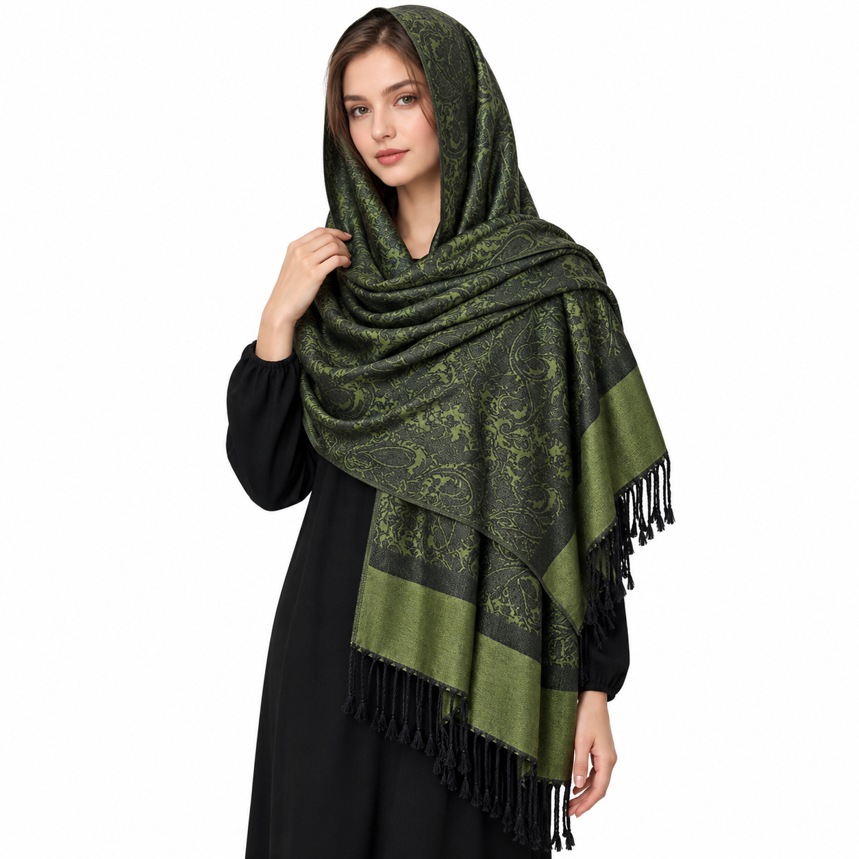 Paisley Jacquard Pashmina Scarf Set of 2