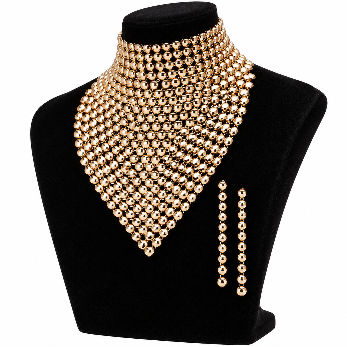 Statement Bib Necklace and Drop Earring Set