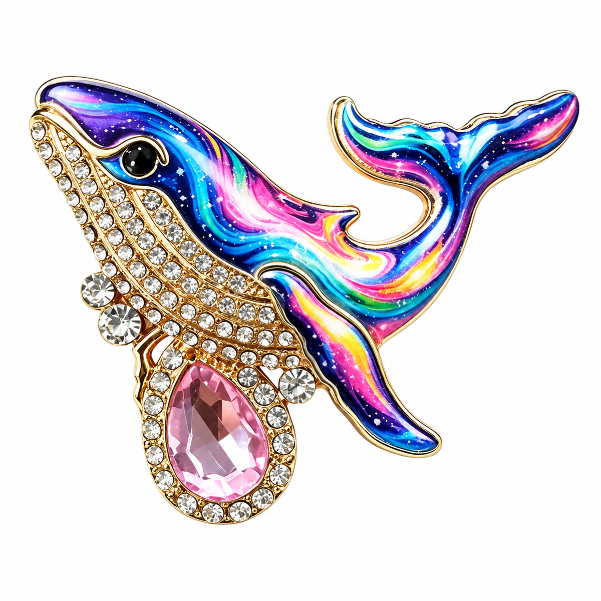 3-Piece Whale Rhinestone Brooch Pin Set for Women
