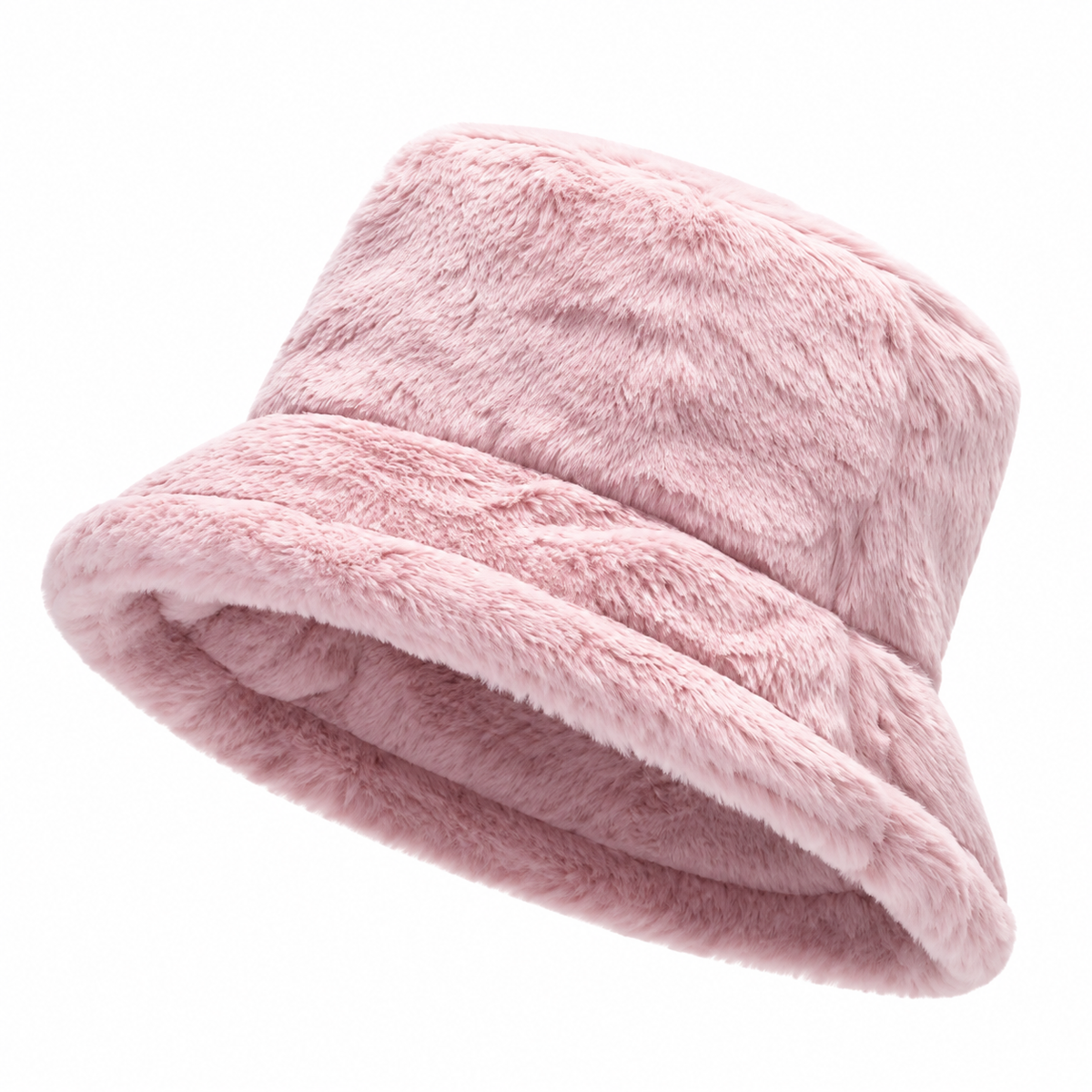 Camel Faux-Fur Bucket Hat for Women