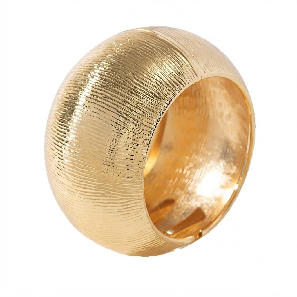 Chunky Textured Hinged Bangle Bracelet Set Gold Tone Silver Tone Statement Cuff Stackable Metal Bracelets Women