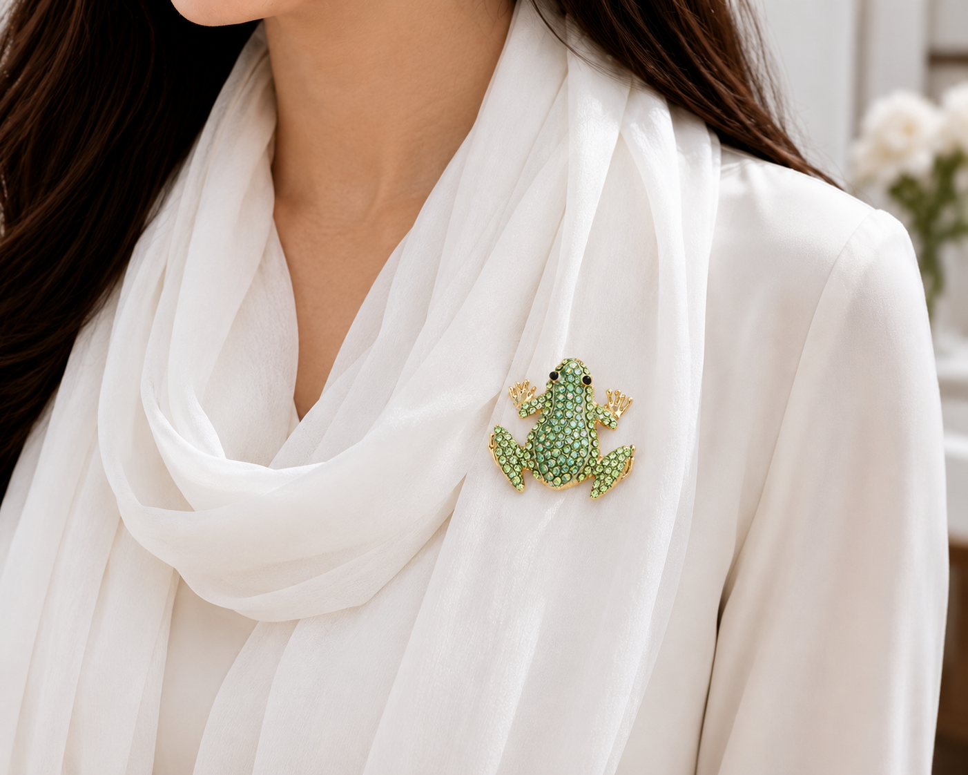 Crystal Rhinestone Frog Brooch Pin Set | 3 Color Animal Statement Pins