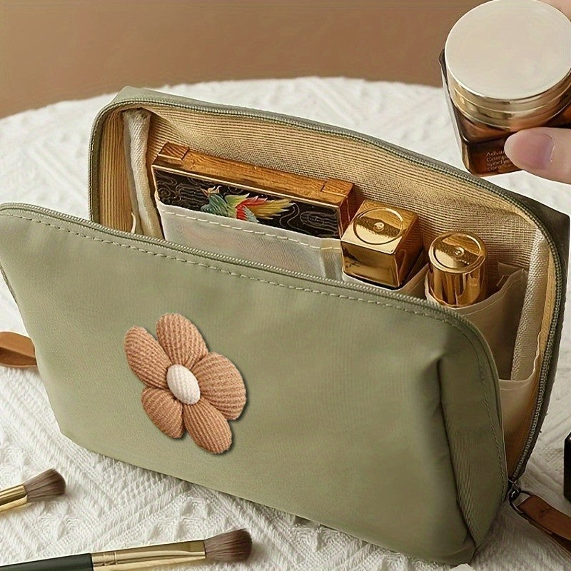 Floral Cosmetic Makeup Bag 3D Flower Travel Tech Organizer Pouch Case