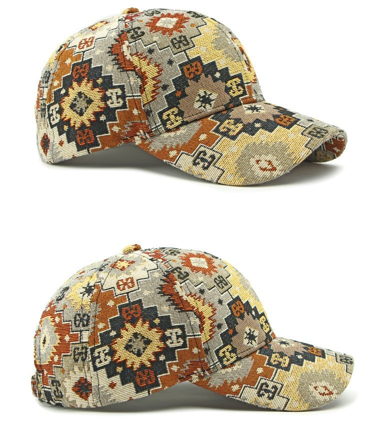 Southwestern Aztec Pattern Women's Baseball Cap Multicolor Adjustable Boho