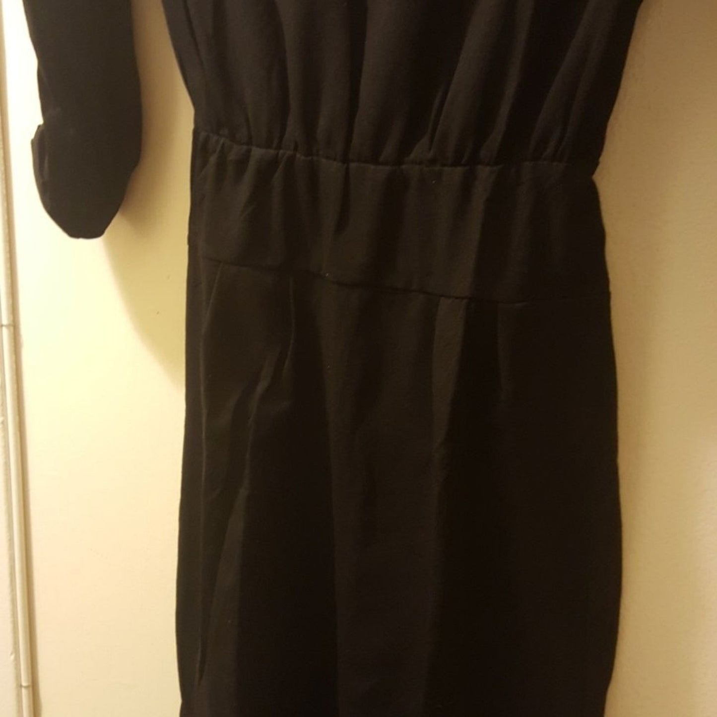 Women’s Solid Black Dress XS 3/4 Sleeve Casual Office Wear Classic Outfit