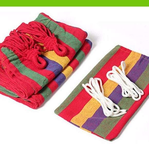 Double Hammock 2 Person Cotton Canvas Hammock 450lbs Portable Camping Hammock