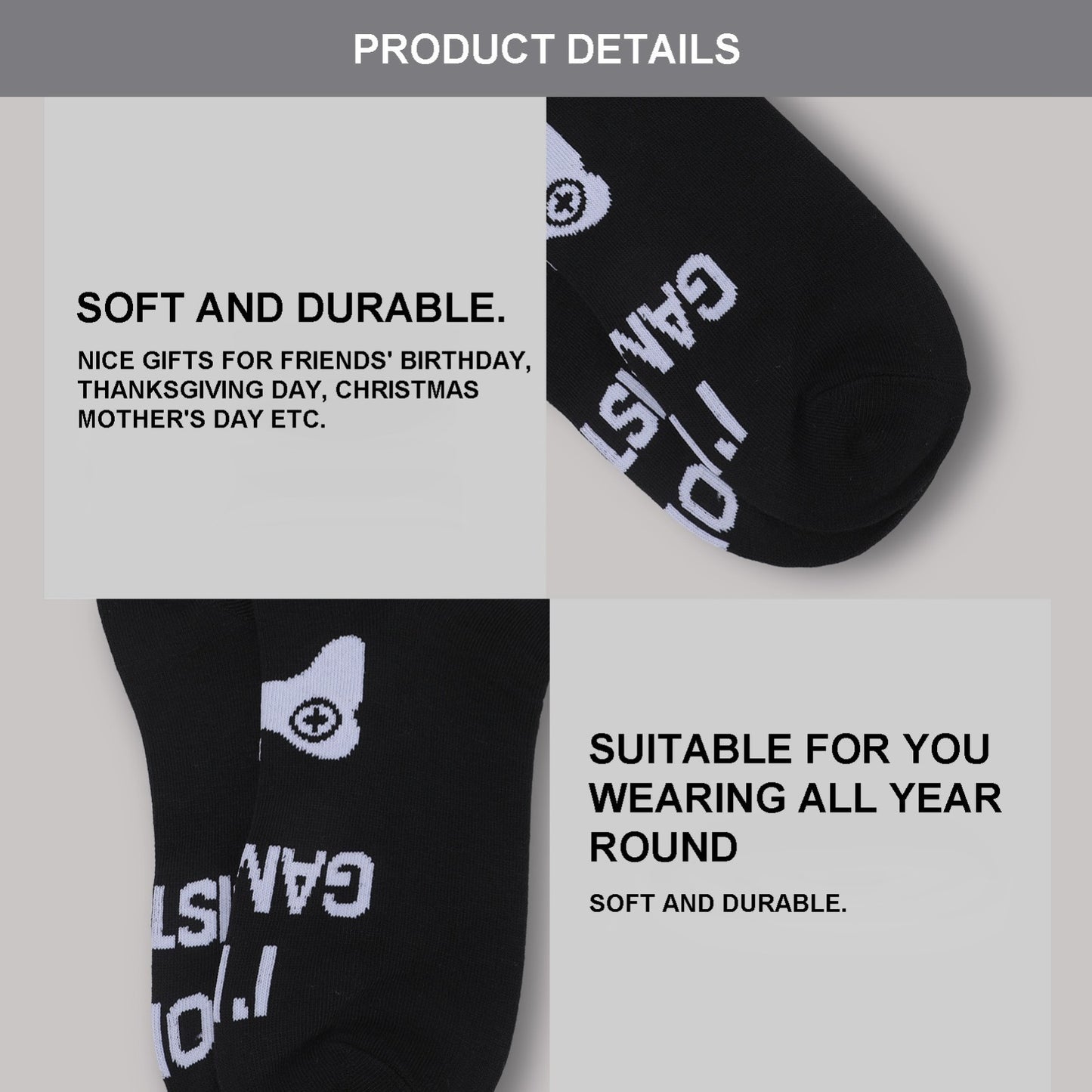 2 Pair Funny Gamer Socks Do Not Disturb I'm Gaming Novelty Gift Men Women