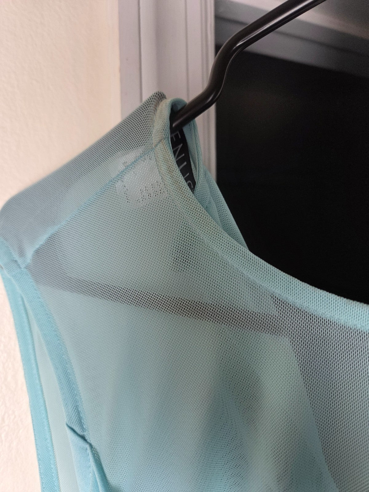 Venus Women Mint Green Mesh Bodice Midi Dress Sleeveless Fit Flare Size M