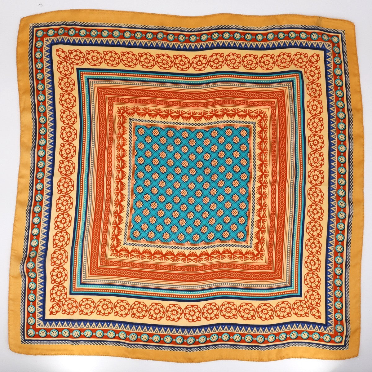 Boho Print Satin Silk Feel Square Scarf Women Neck Hair Head Wrap Bandana