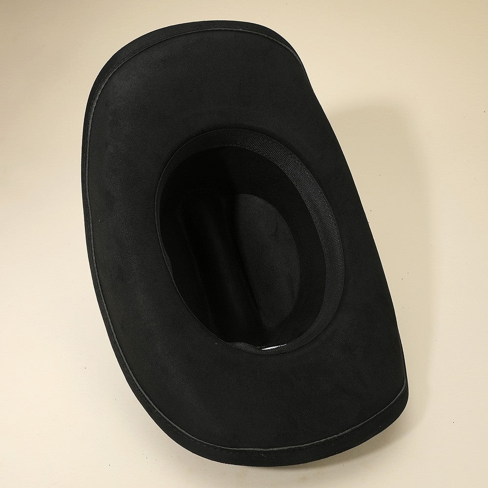 Black Western Thunderbird Hat Gold Tone Chain Cowboy Fedora for Women Hats Gifts