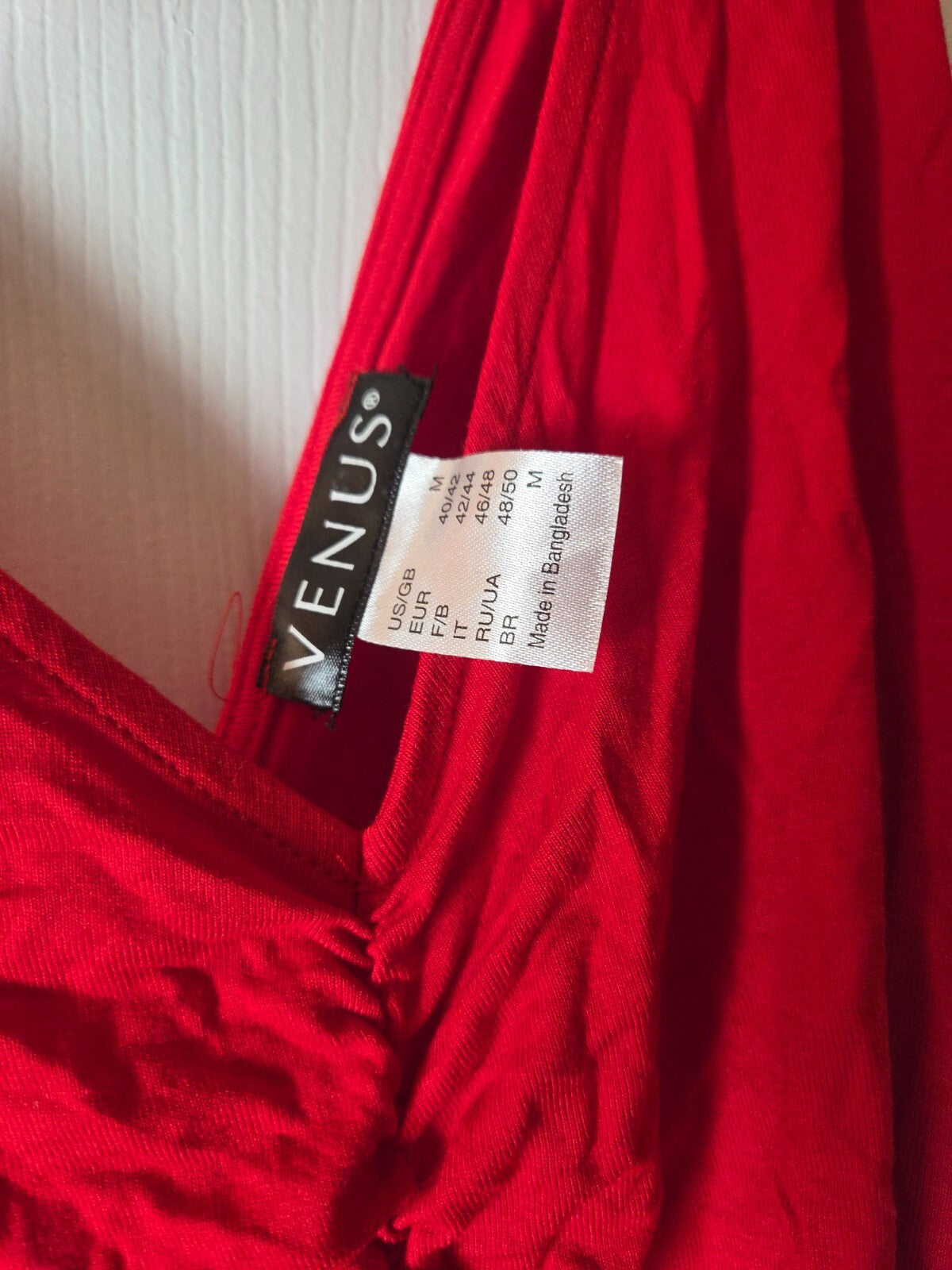 VENUS Women’s Sleeveless Red Dress Size Medium Flowy Summer Casual Midi Dress