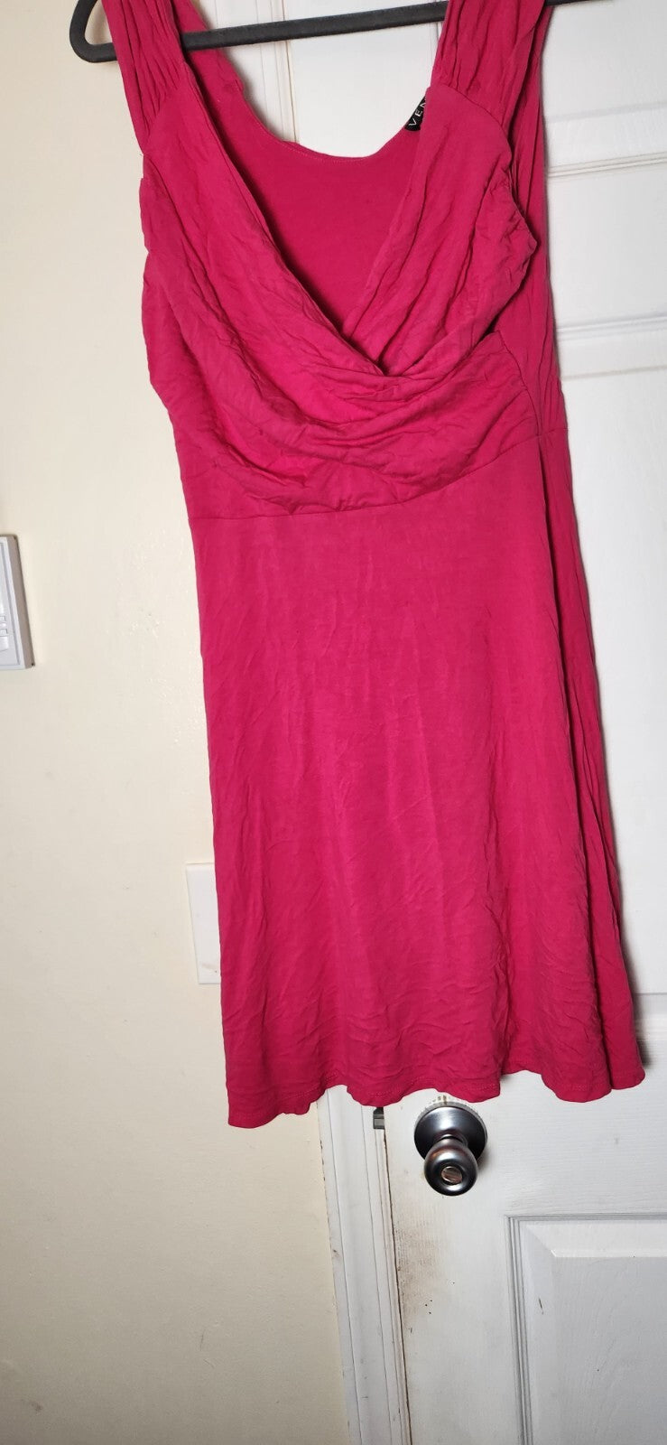 Women's Pink Midi Dress Sleeveless Hot Pink Dresses for Ladies Knee High Outfit