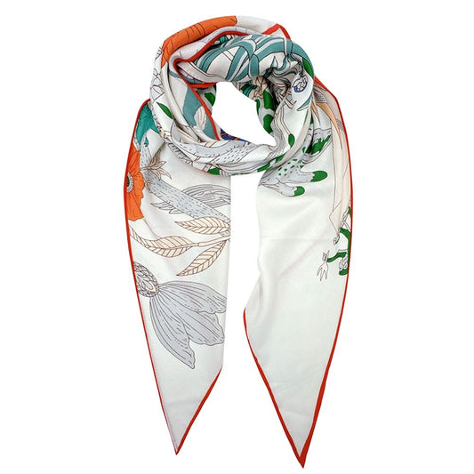 Vibrant Floral Animal Print Triangle Scarf Lightweight Boho Neck Wrap Shawl