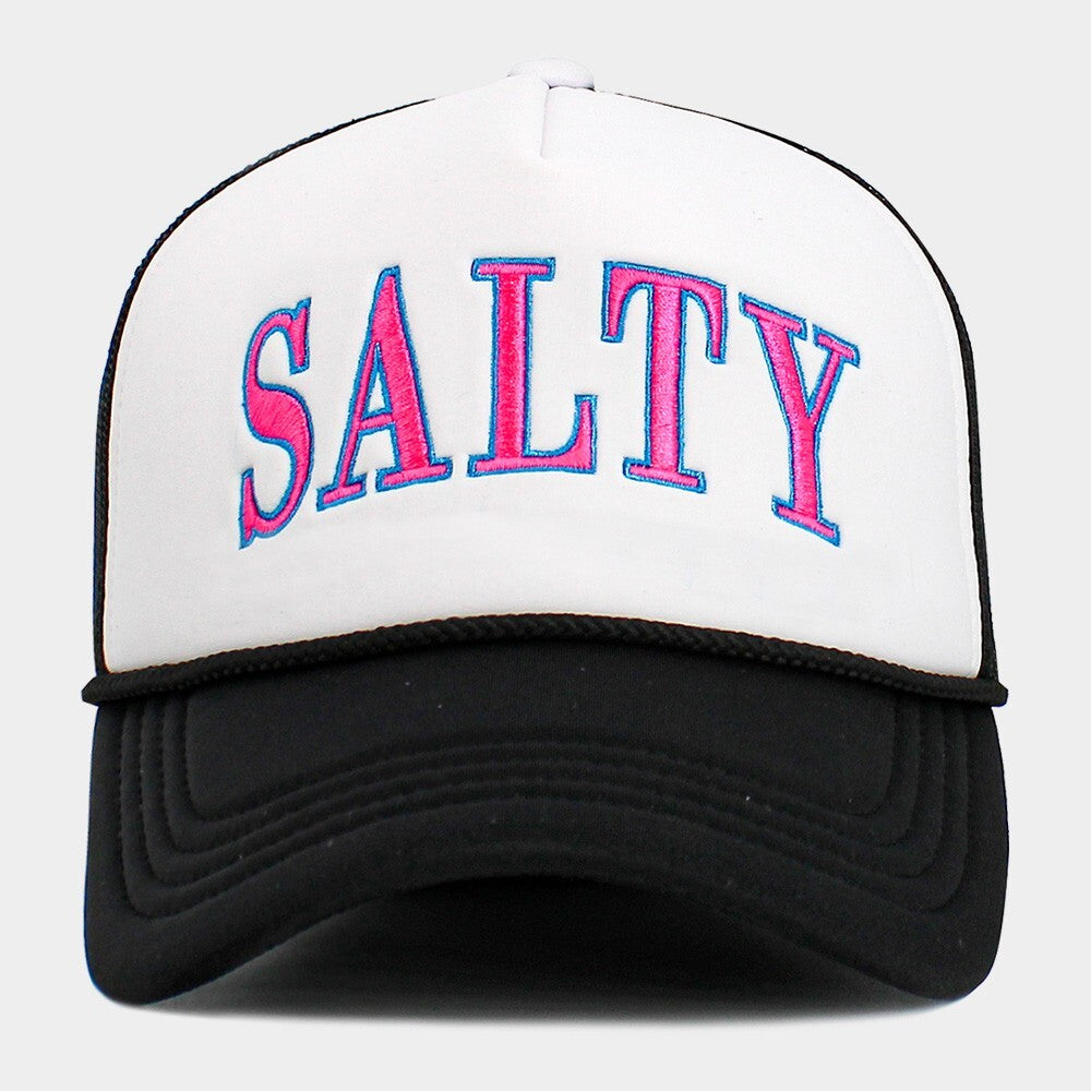 SALTY Mesh Back Trucker Hat Adjustable Snapback Cap Beach Surf Dad Hat Unisex