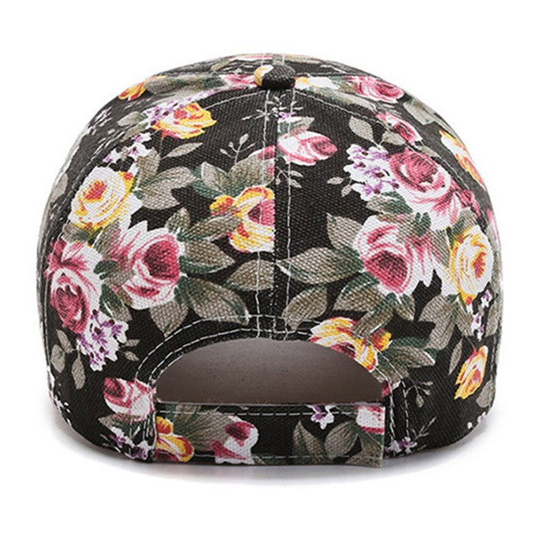 Women's Floral Print Baseball Cap Adjustable Summer Cotton Sun Hat