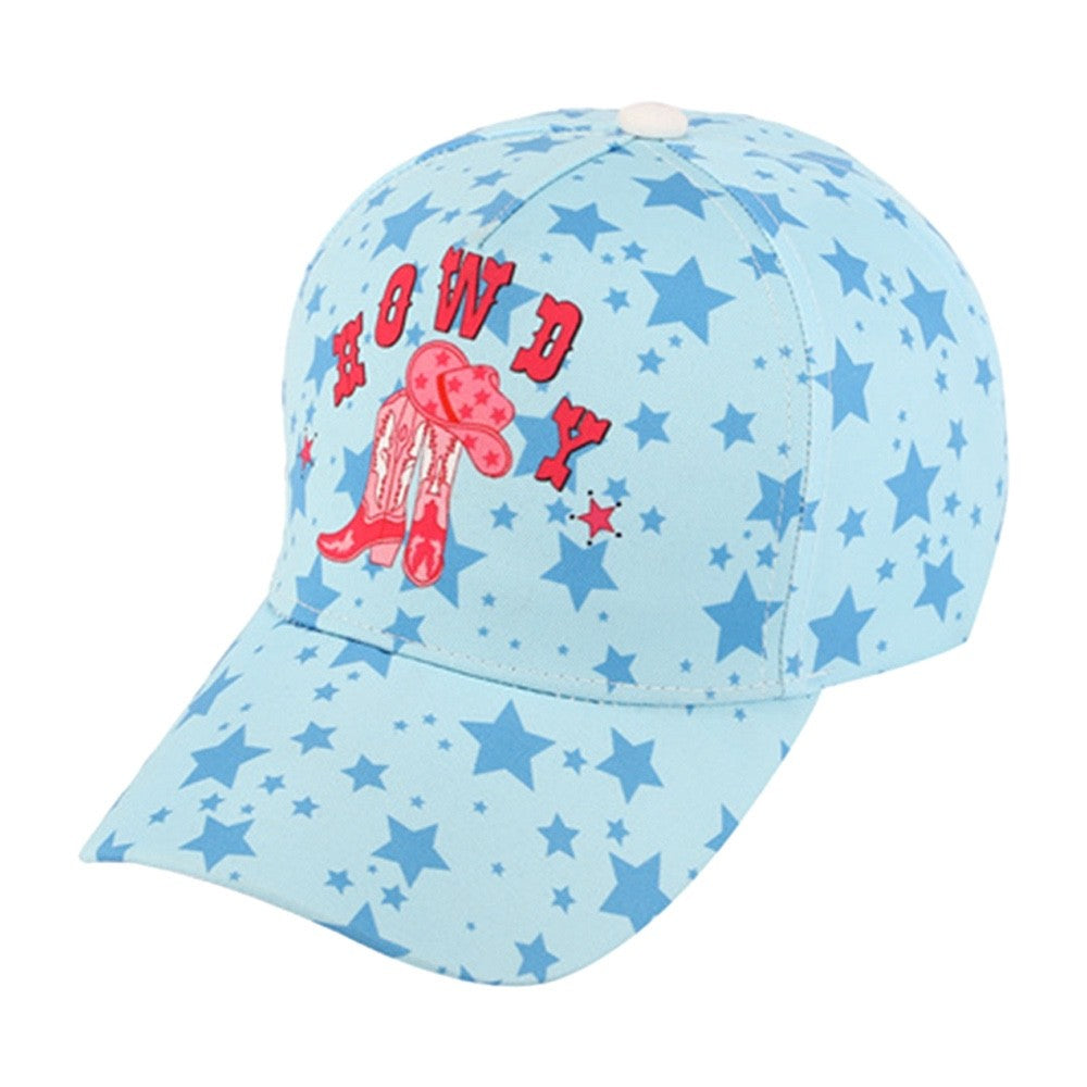 Vintage-Inspired Light Blue Distressed Cotton Adjustable Baseball Cap