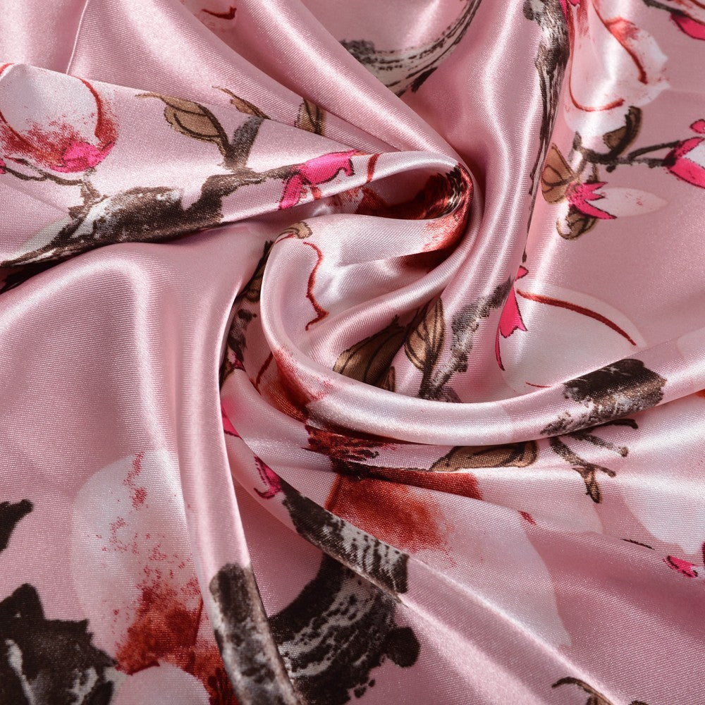 2-Pack Floral Spring Silk Feel Square Scarf 35in Large Head Neck Wrap Set