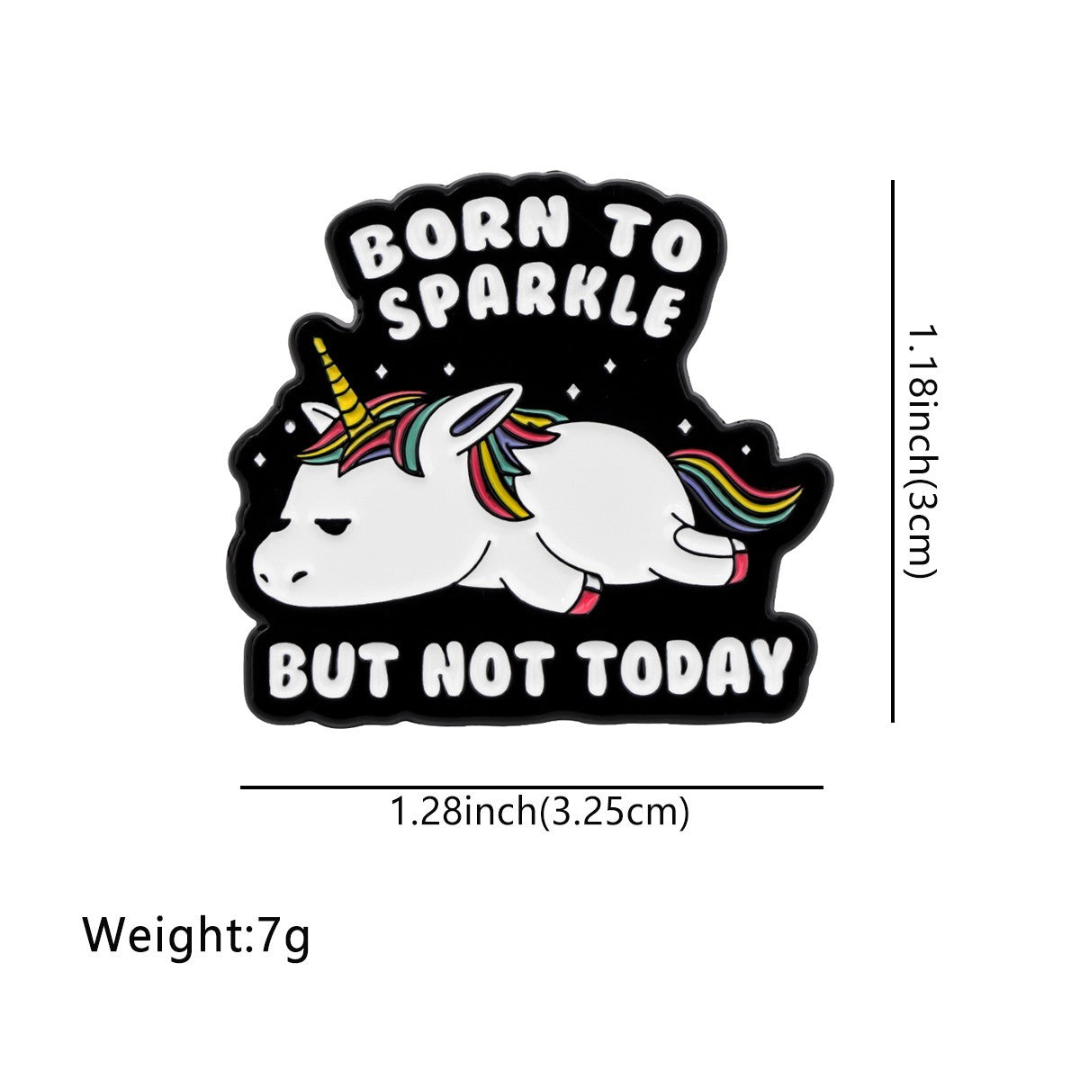 2 Pcs Born to Sparkle But Not Today Unicorn Enamel Lapel Pin Funny Lazy Badge