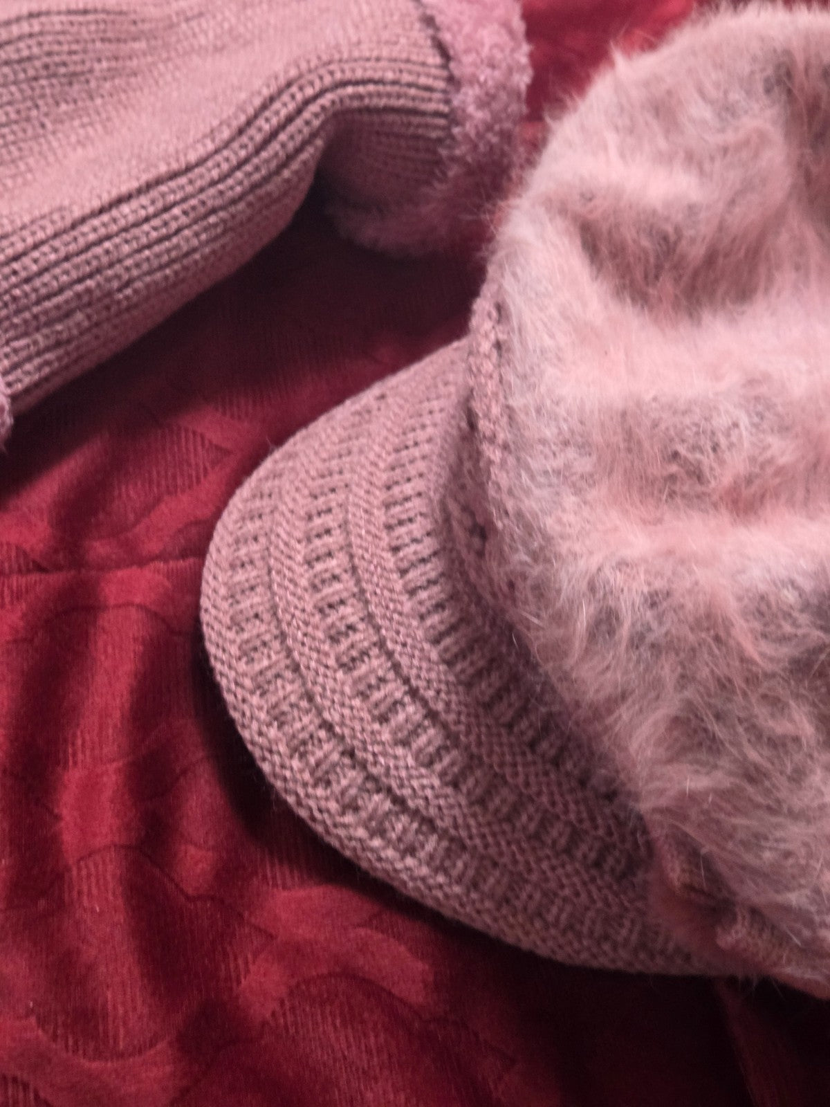 Women 2PC Winter Cable Knit Beanie Hat Scarf Set Fleece Lined Warm Thick