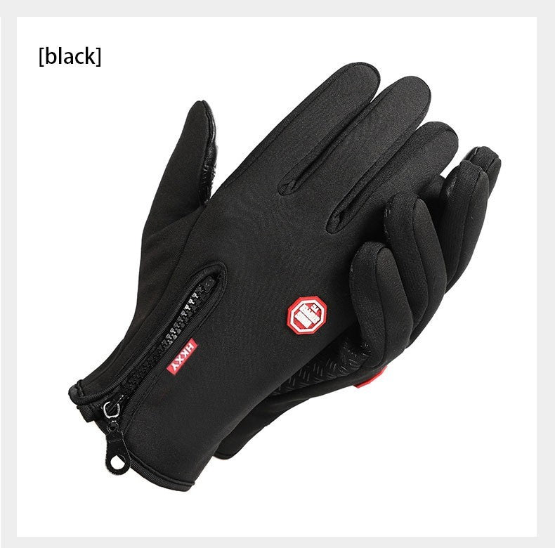 Black Thermal Waterproof Winter Cycling Gloves Anti-Slip Touch Screen Sports M