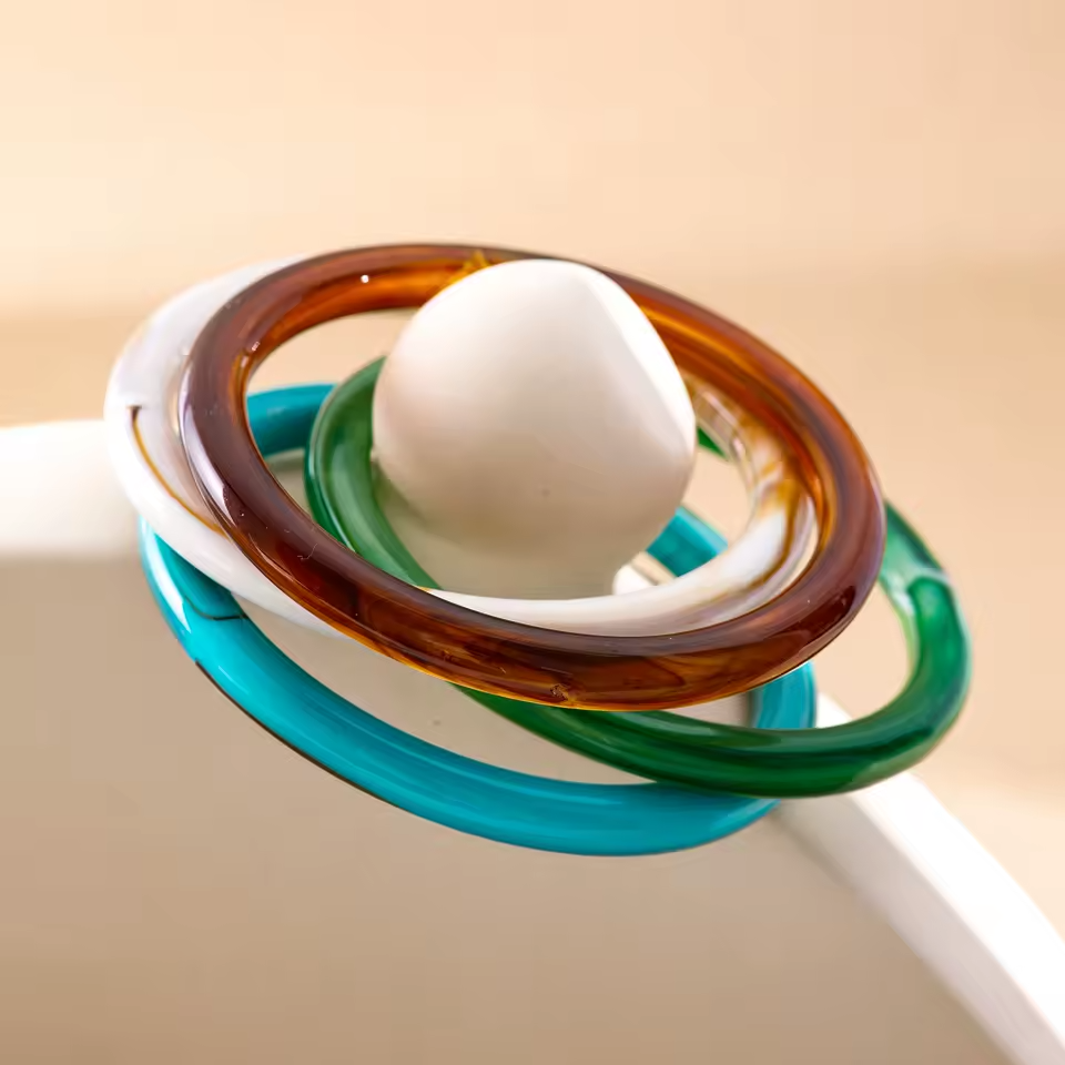 4pcs Marble Acrylic Bangle Bracelet Set Resin Thin Round Stackable Jewelry