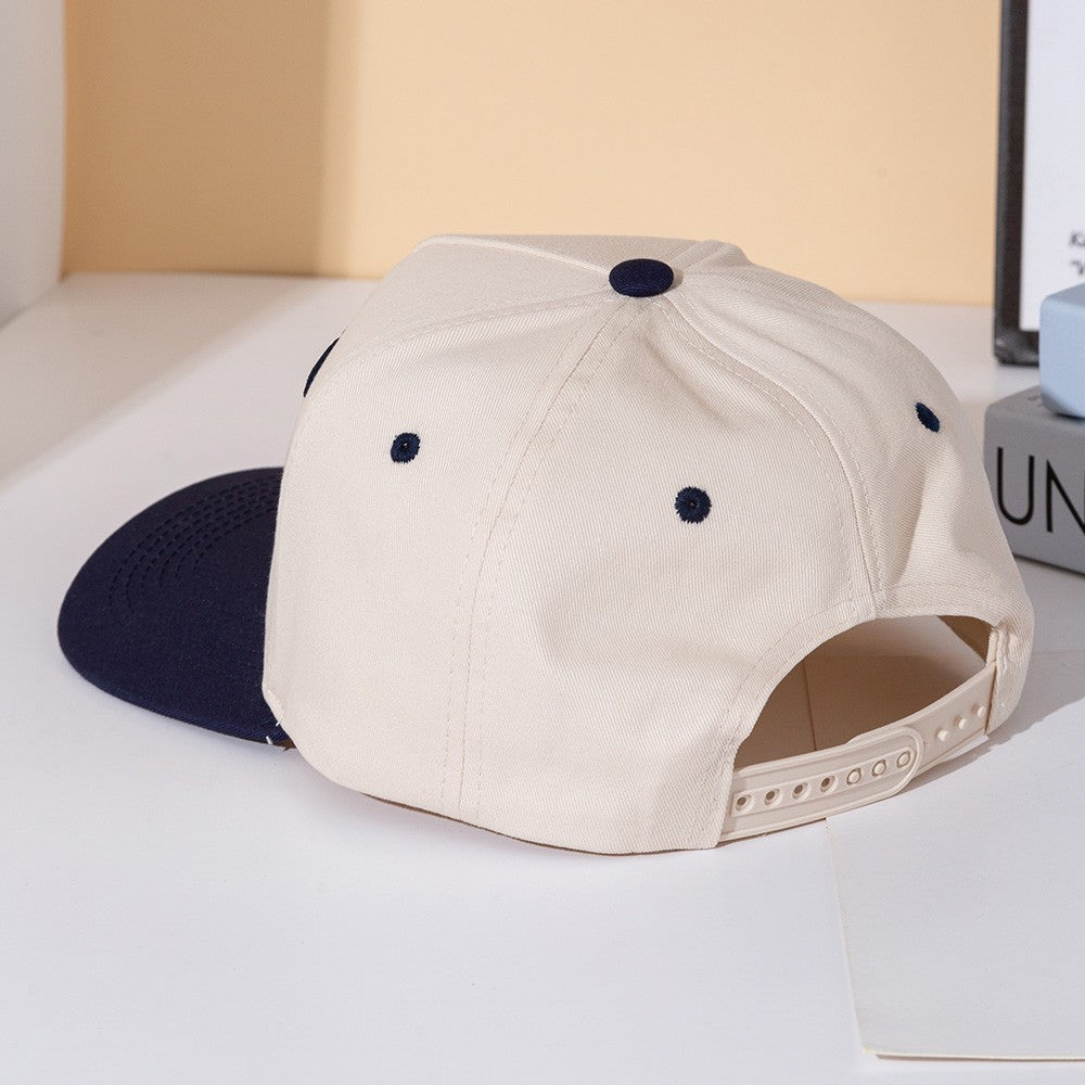 Game Day Cream & Brown Structured Baseball Cap Hat Collegiate Varsity Style