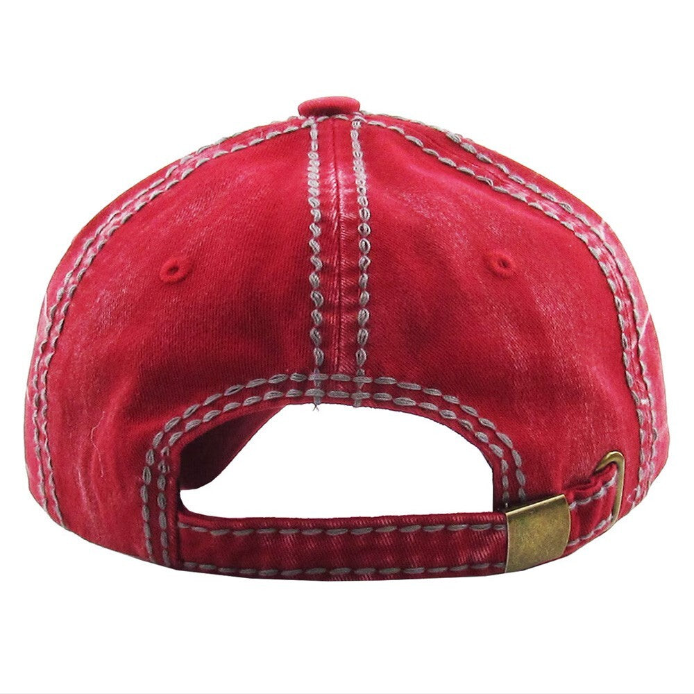 Vintage USA American Flag Baseball Cap Adjustable Distressed Patriotic Hat