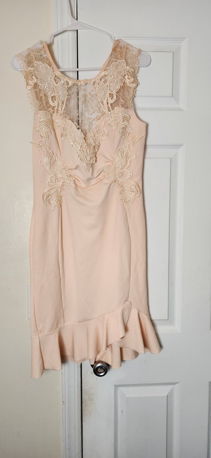 Lace Overlay Bodice Ruffled Dress for Women Formal Wedding Guest Dresses