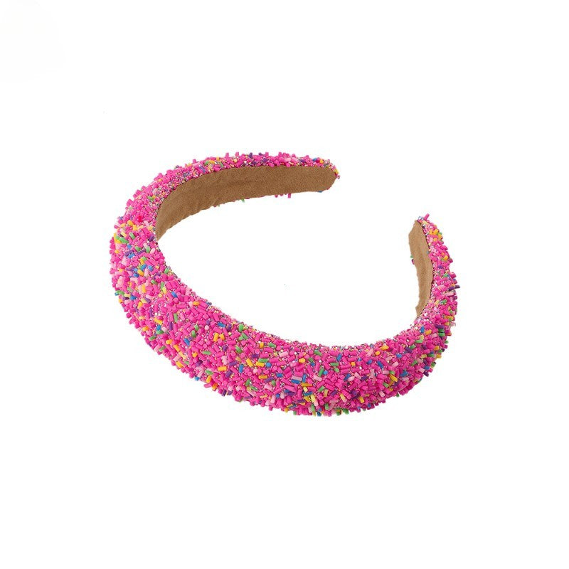 Colorful Sprinkle Padded Headband Set 3pc Sweet Candy Donut Hair Accessory Kids