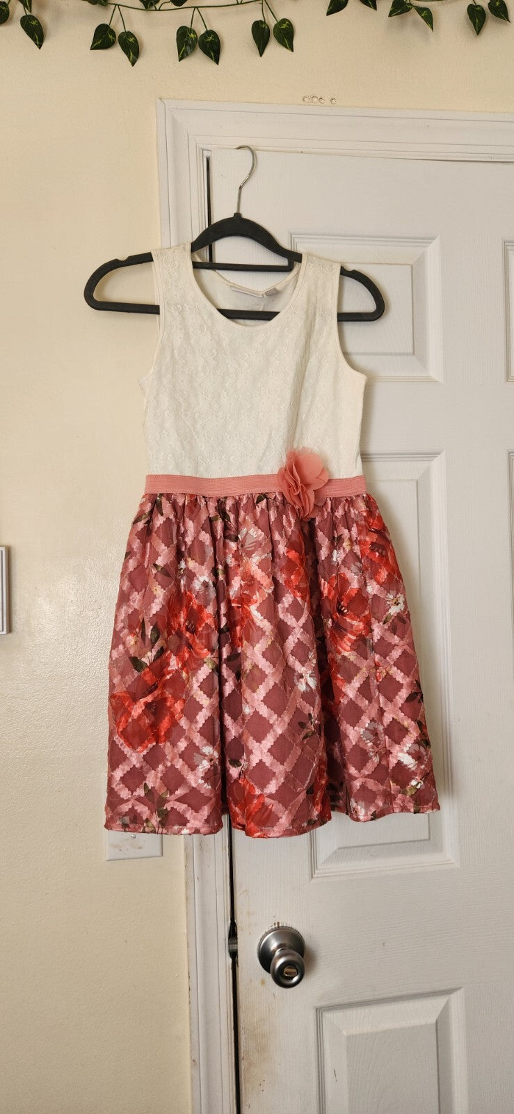 Girls Dress for Formal Occasion Floral Print Sleeveless Dresses Size 10/12