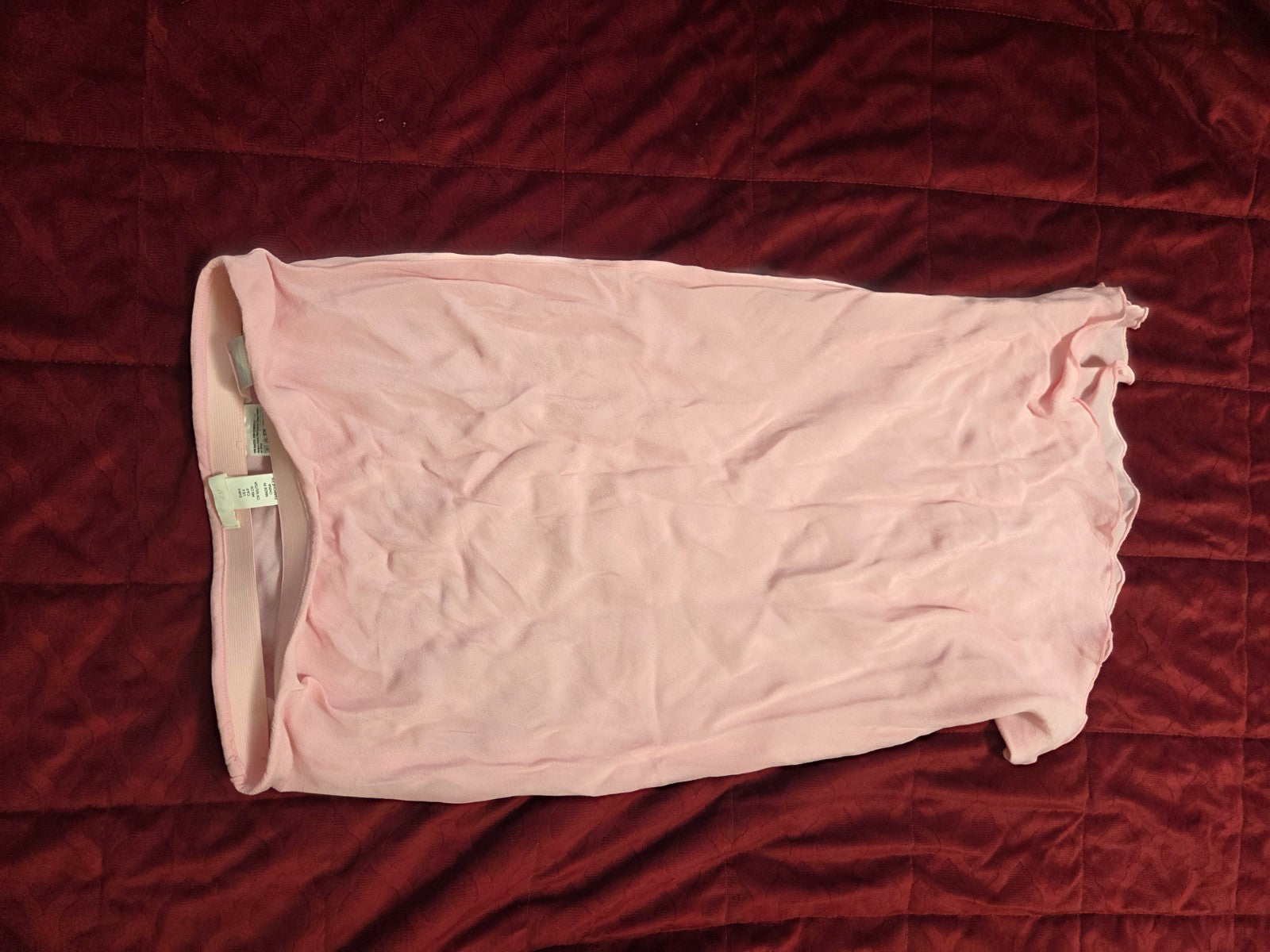 Pink Midi Skirt for Women Elastic Waistband Flowing A Line Skirt for Ladies S