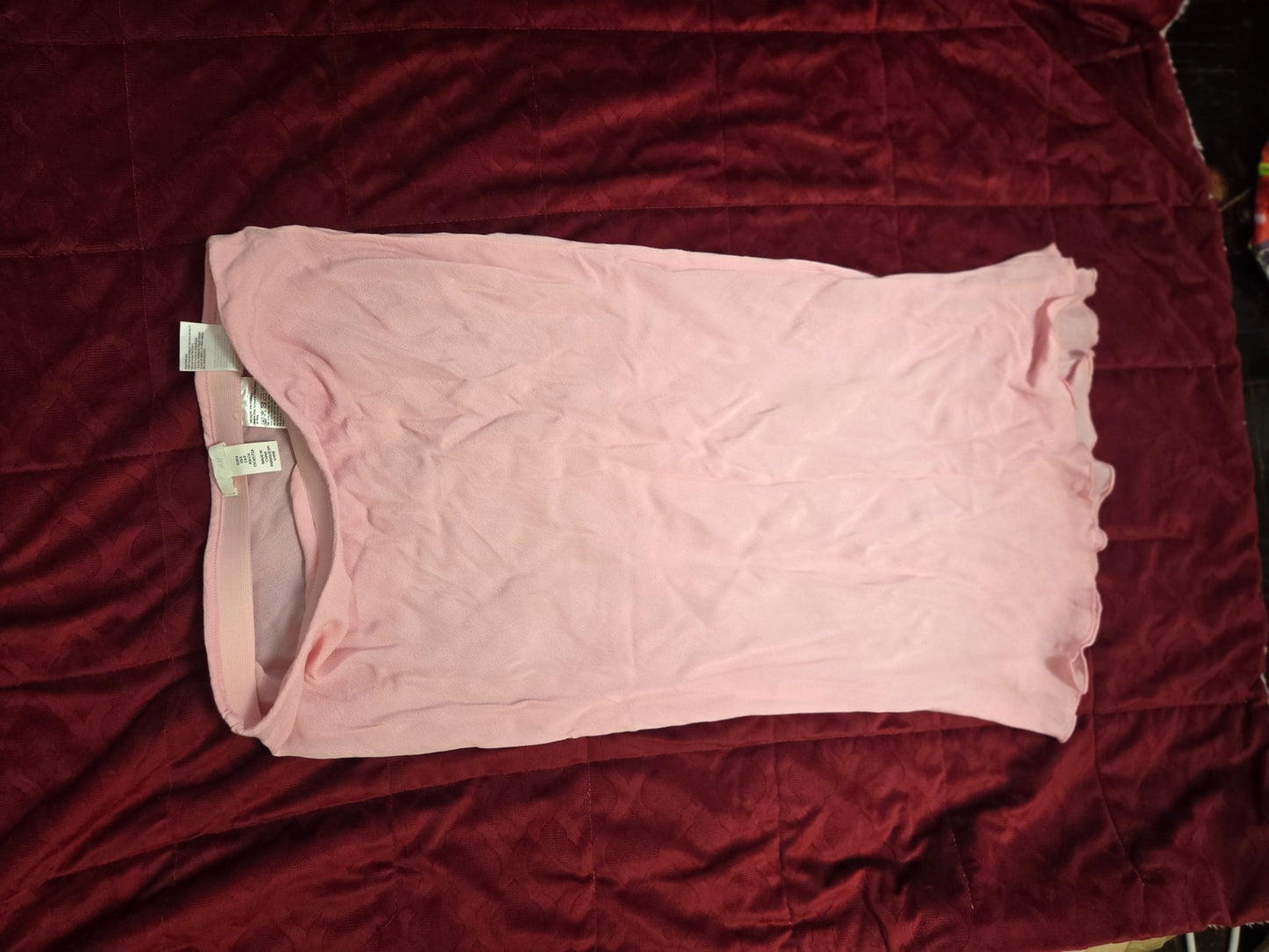 Pink Midi Skirt for Women Elastic Waistband Flowing A Line Skirt for Ladies S