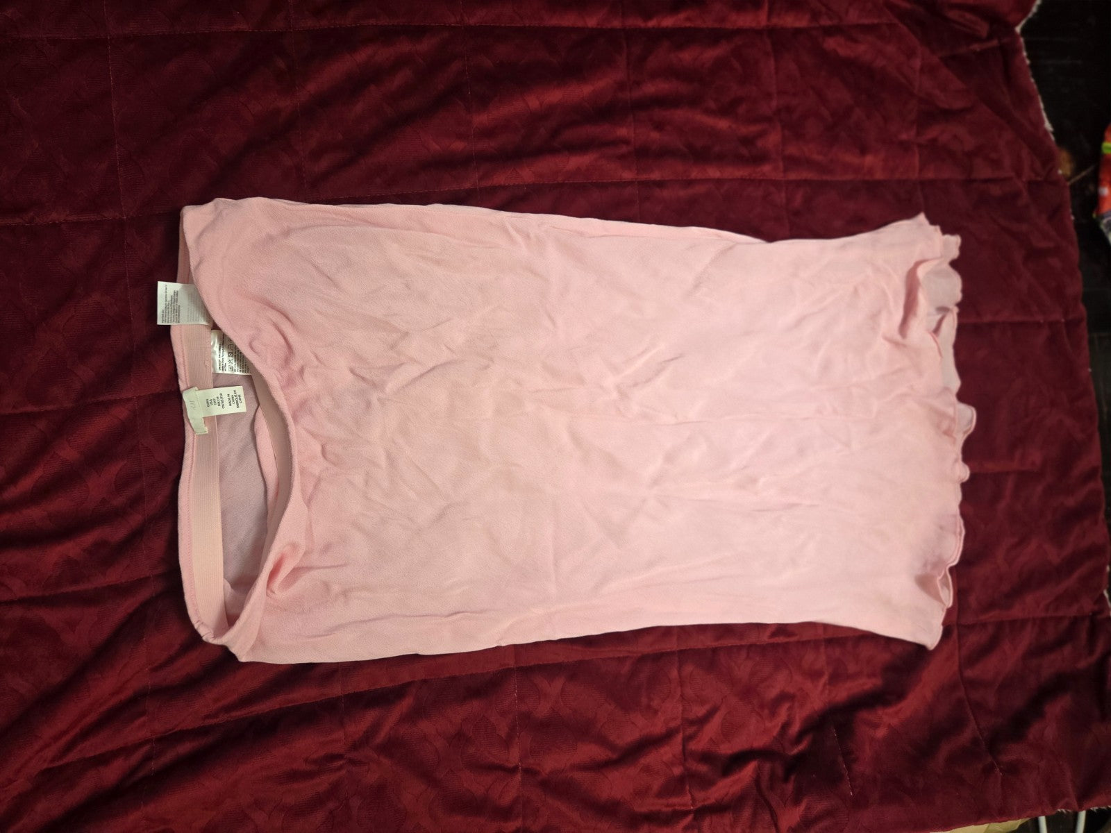 Pink Midi Skirt for Women Elastic Waistband Flowing A Line Skirt for Ladies S