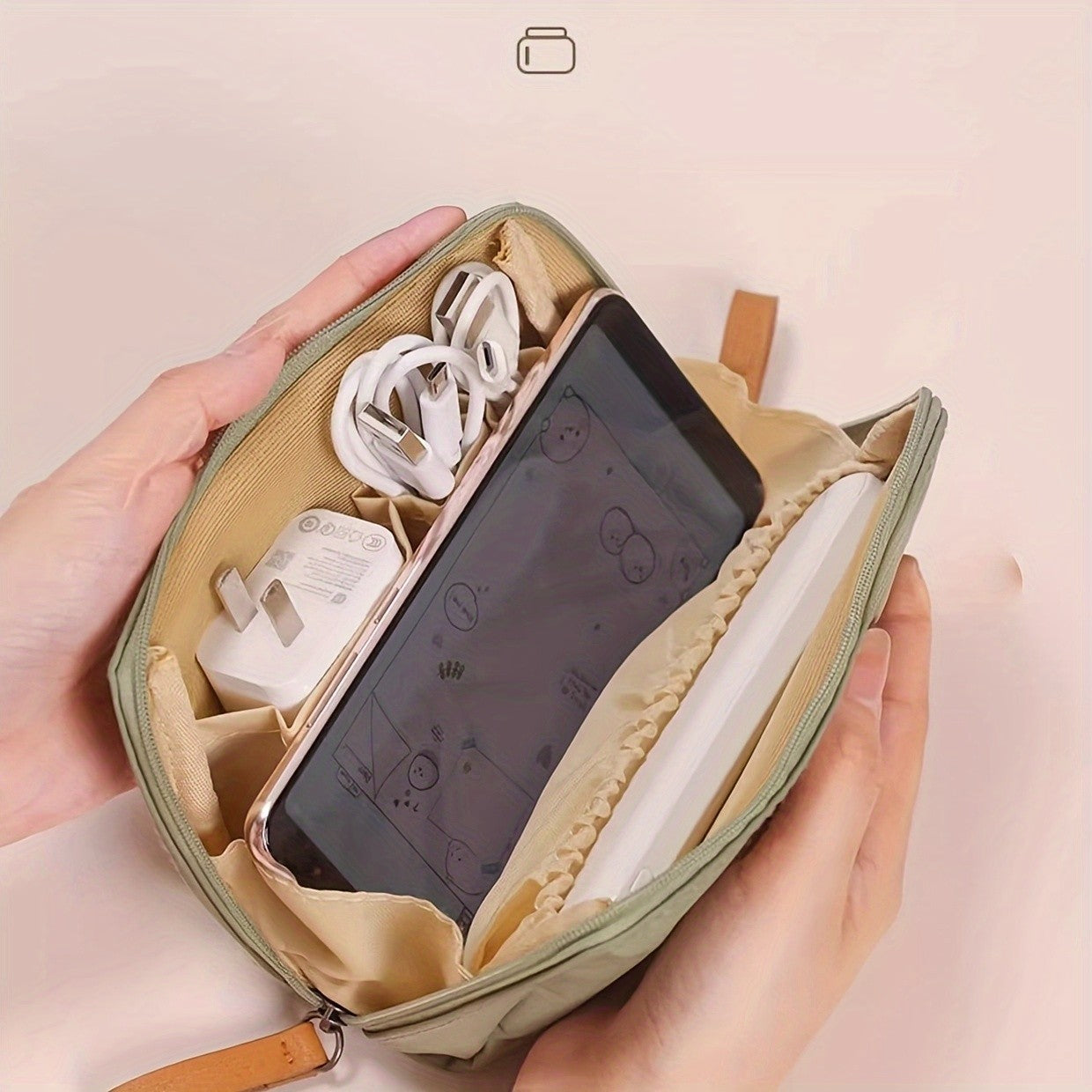 Floral Cosmetic Makeup Bag 3D Flower Travel Tech Organizer Pouch Case
